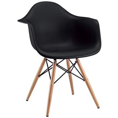 Sillon Eames Brazo Vintage Silla Comedor Negro 