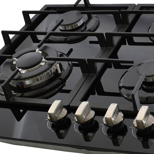 Combo campana de cocina de acero inoxidable color negro y parrilla empotrable de cristal templado SUPRA CASTELLUCIO campana extractora de 3 velocidades con parrilla a gas