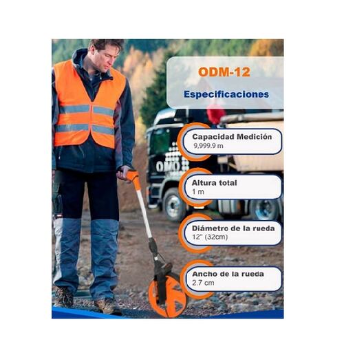 Odómetro de Rueda con Freno Para Medir Terrenos Superficie Irregulares Campos Cultivos Etc Truper ODM-12 medición terrenos superficies  