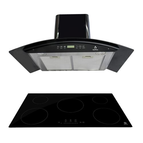 Combo parrilla de inducción magnética y campana de pared SUPRA PORTOFINO 