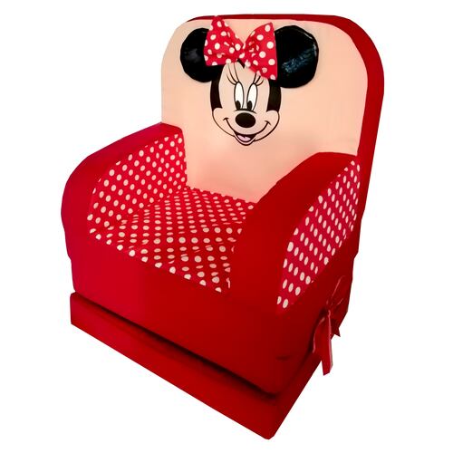 Sillon Cama Sofa Infantil para niños Minnie Mouse Rojo.