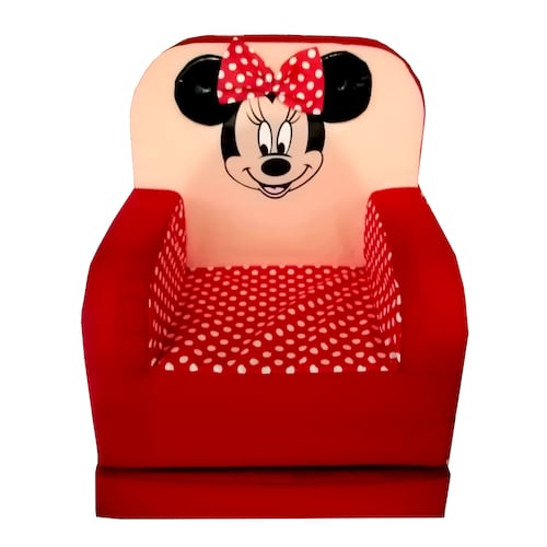 Sillon Cama Sofa Infantil para niños Minnie Mouse Rojo.