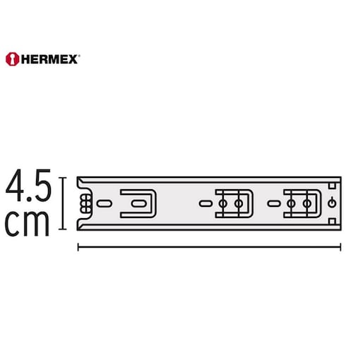 Par de Correderas Para Cajon de extensión total de 45mm x 45cm Para escritorios Muebles y Armarios Hermex COR-445 
