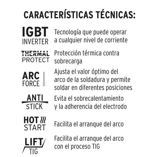 Soldadora inversora, mini 100A, 127 V  Ligera y compacta soldaduras de electrodos revestido (SMAW) y tungsteno (TIG)SOIN-101P PRETUL 