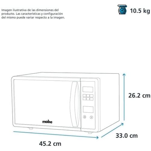 Horno  Microondas Mabe 0.7 Pies Blanco 