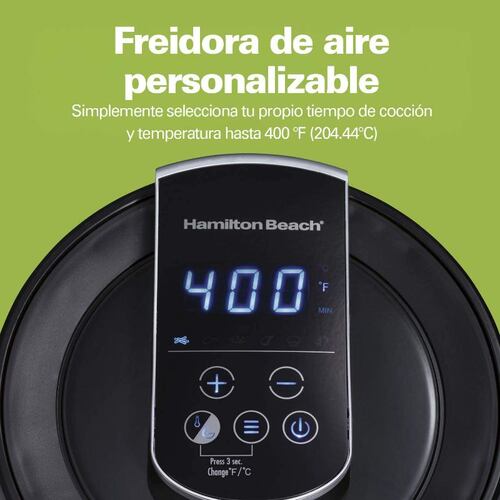 Freidora Hamilton Beach de aire control digital  2.5 Lt Color Negro 35050