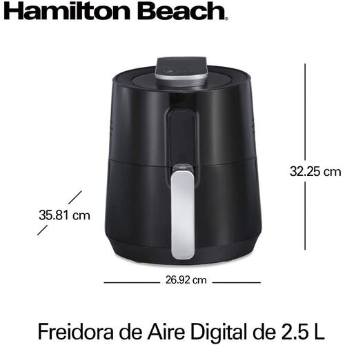 Freidora Hamilton Beach de aire control digital  2.5 Lt Color Negro 35050