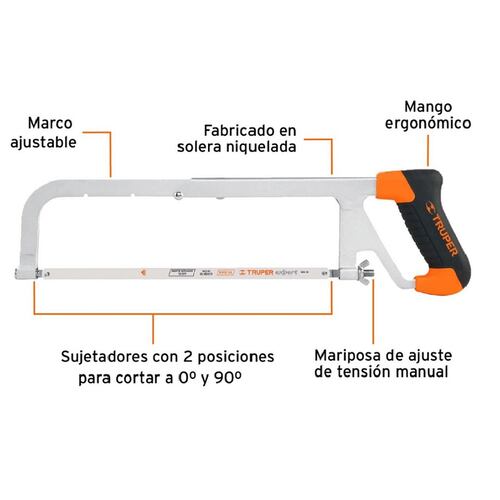 Arco profesional de solera para segueta 12" con Segueta Incluida de 30 cm APT-12 TRUPER 