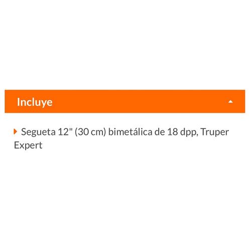 Arco profesional de solera para segueta 12" con Segueta Incluida de 30 cm APT-12 TRUPER 