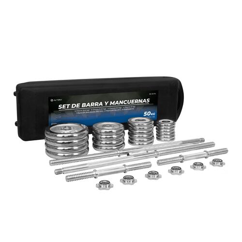 Set de barras y mancuernas 50kg