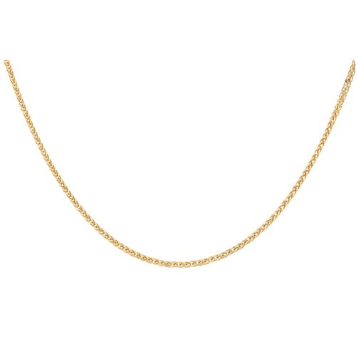 Cadena Estilo Tejido Trigo o Espiga de 1MM de Oro de 14 Kilates Para Dama