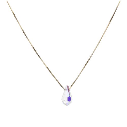 Collar Gota de Swarovski Oro Amarillo 14 kilates