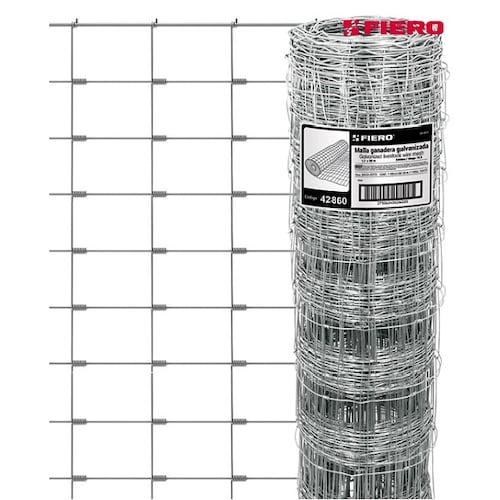 Malla Galvanizada Ganadera 1.20 X 50 m Graduada Cercos Perimetrales, Huertos, Corrales MAGA-50X12 FIERO