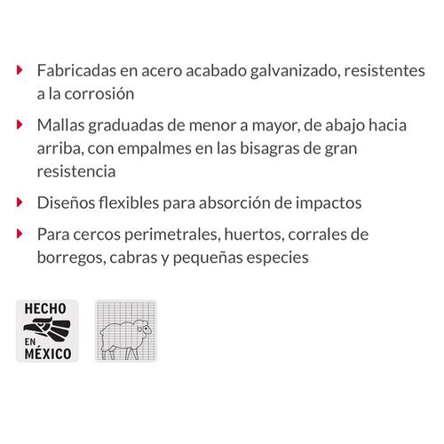 Malla Ganadera de Acero Galvanizado, 1.40 X 50 m Cercos Perimetrales, Huertos, Corrales MAGA-50X14 FIERO 