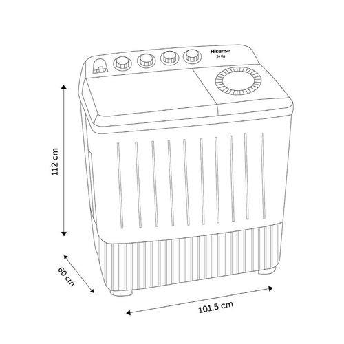 Lavadora Hisense 26kg semiautomática carga superior WSA2601PX