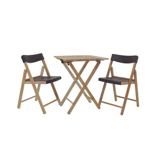 Conjunto Potenza 1 Mesa 2 Sillas Madera / Color Grafito