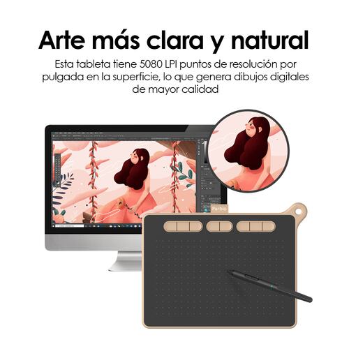 Tableta Digitalizadora Parblo Ninos S Dibujo 6 x 4 pulgadas Rosa