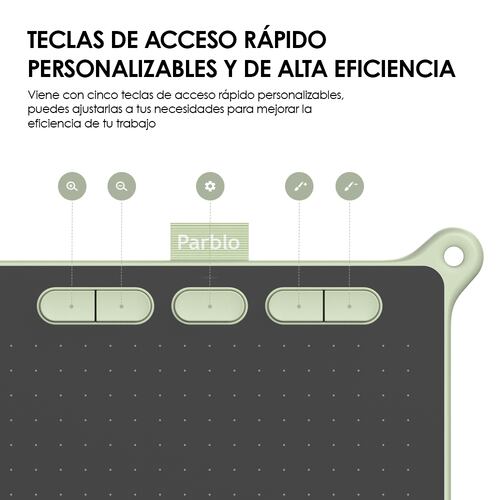 Tableta Digitalizadora Parblo Ninos S Dibujo 6 x 4 pulgadas Verde