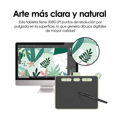Tableta Digitalizadora Parblo Ninos S Dibujo 6 x 4 pulgadas Verde