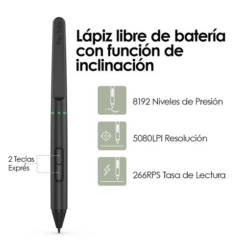 Tableta Digitalizadora Parblo Ninos S Dibujo 6 x 4 pulgadas Verde