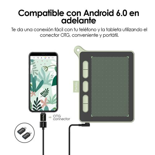 Tableta Digitalizadora Parblo Ninos S Dibujo 6 x 4 pulgadas Verde