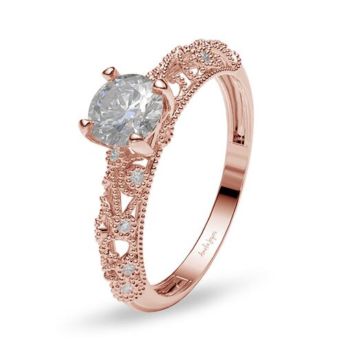 Anillo de compromiso en Oro Rosa de 14K Amelie Joyas