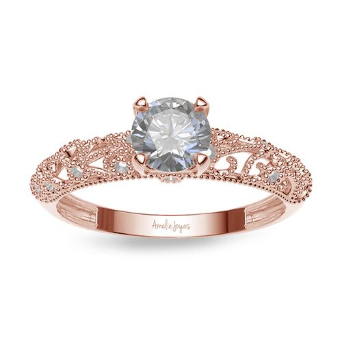 Anillo de compromiso en Oro Rosa de 14K Amelie Joyas