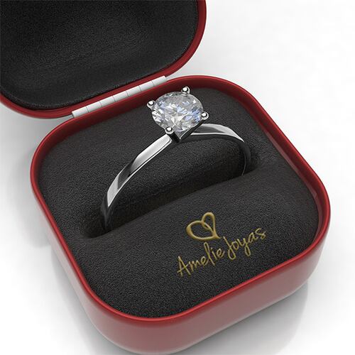 Anillo de compromiso en Oro Blanco de 10K Amelie Joyas