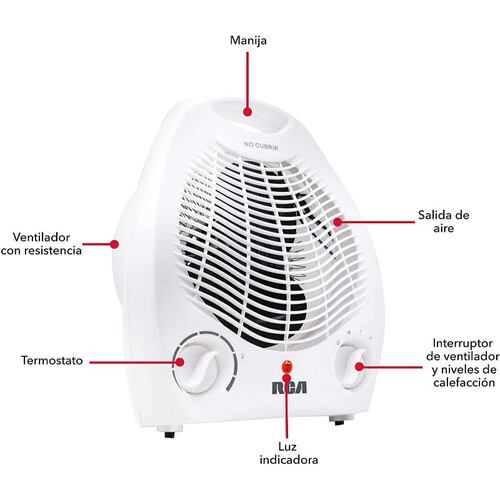 Calefactor eléctrico Blanco RCA RC-A01 