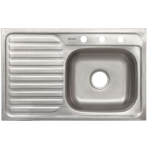 Tarja de Empotrar 80 x 50 cm, Tina Derecha,de Acero Inoxidable para Cocina-Casa -Hogar TA-851DB Basic