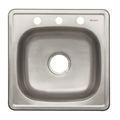 Tarja de empotrar para Cocina-Casa -Hogar 48 x 48 cm,de acero Inoxidable para Contracanasta de 3 1/2"TA-48B  Basic