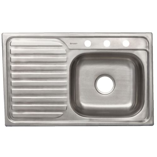 Tarja de empotrar 80 x 50 cm, tina derecha Fregadero Cocina -Casa -Hogar de Acero Inoxidable TA-851D FOSET 