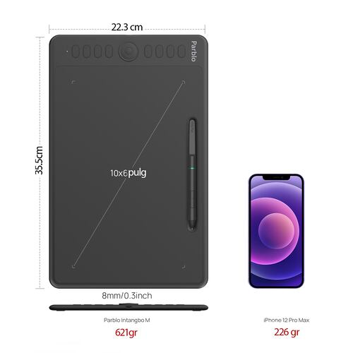 Tableta Digitalizadora Dibujo Parblo Intangbo M 10x6 pulgadas