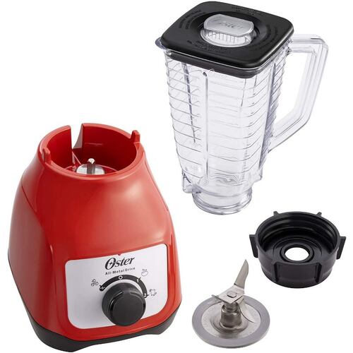 Licuadora Oster con vaso de plástico y control de perilla color rojo BLSTKAP-RRD