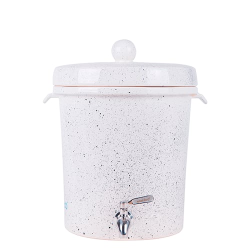 Ecofiltro Purificador Dispensador  y Filtro de Agua Cerámica Mediano (8 L) Blanco Puntos.