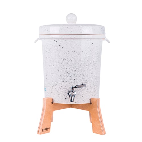 Ecofiltro Purificador Dispensador  y Filtro de Agua Cerámica Mediano (8 L) Blanco Puntos.