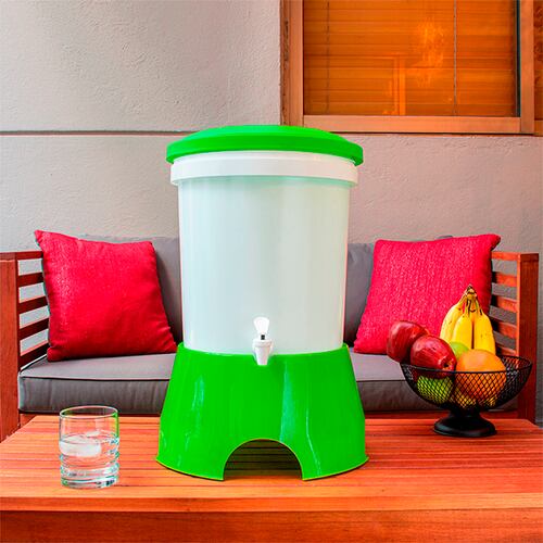 Ecofiltro Purificador Dispensador y Filtro de Agua Colors Grande (20 L) Verde.