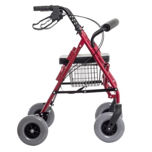 Andadera Ortopedica De Aluminio Hibrida Y Silla De Ruedas Ligera Roja