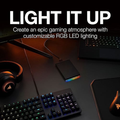 Disco Duro Externo Seagate FireCuda 2TB Gaming RGB USB3.2 STKL2000400.