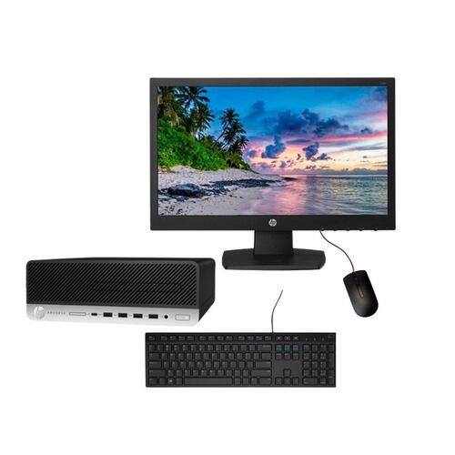 PC HP ProDesk 600 G3 SFF- Intel Core i5 6ta generación- 8GB RAM 256GB Disco Solido-Monitor 18"-Windows 10 PRO- Equipo Clase A, Reacondicionado.