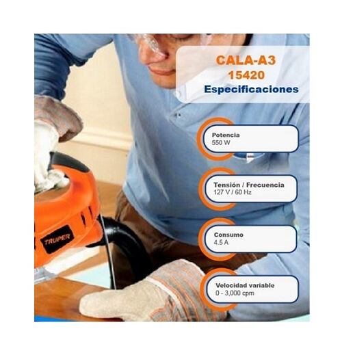 Sierra caladora, profesional,cortes por ambos lados y Regulador de velocidad  550 W CALA-A3 TRUPER 