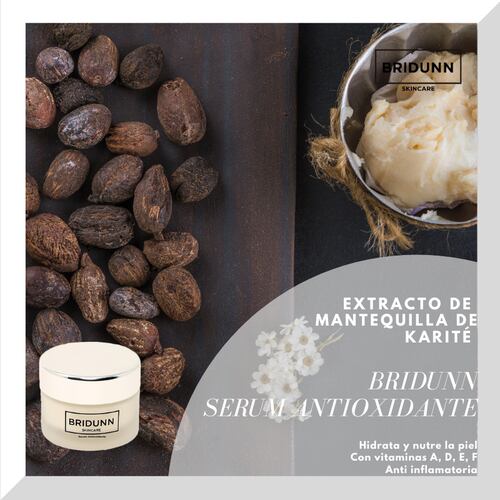 Crema Facial Antioxidante para Retardar Envejecimiento Facial BRIDUNN SKINCARE con vitaminas Antioxidantes Naturales