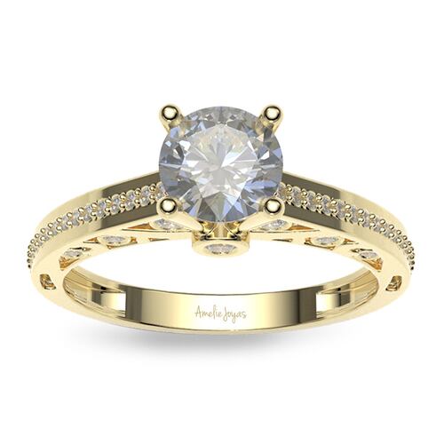 Anillo de compromiso en Oro Amarillo de 14k Amelie Joyas