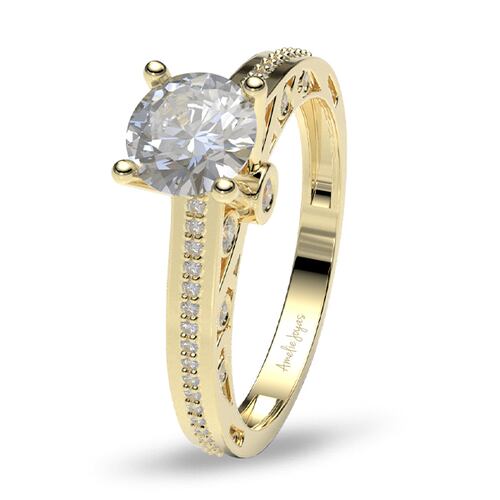 Anillo de compromiso en Oro Amarillo de 14k Amelie Joyas