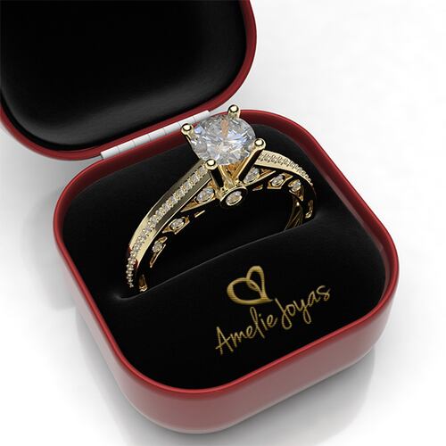 Anillo de compromiso en Oro Amarillo de 14k Amelie Joyas