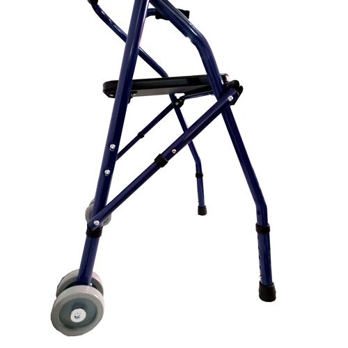 Andadera Rollator Economica De Aluminio Azul  Eko Con Asiento.
