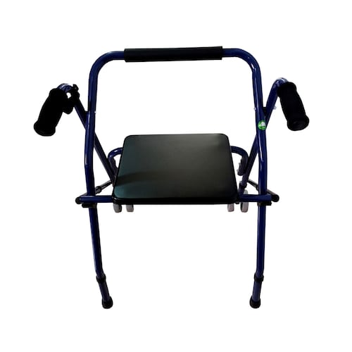 Andadera Rollator Economica De Aluminio Azul  Eko Con Asiento.
