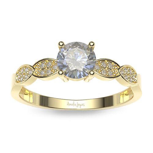 Anillo de compromiso en Oro Amarillo de 10k Amelie Joyas