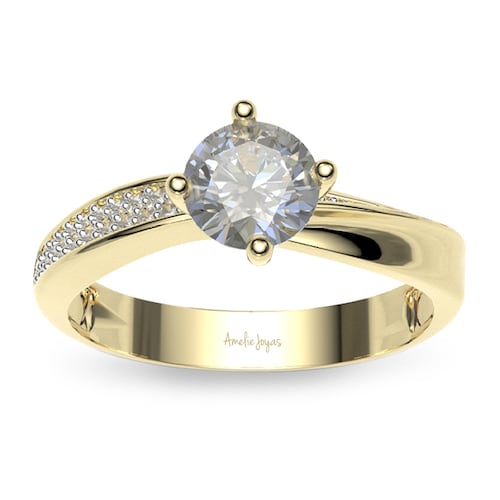 Anillo de compromiso en Oro Amarillo de 14K Amelie Joyas