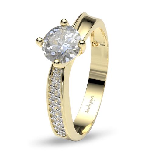 Anillo de compromiso en Oro Amarillo de 14K Amelie Joyas